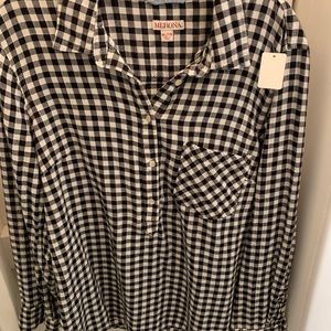 Plaid long sleeve top